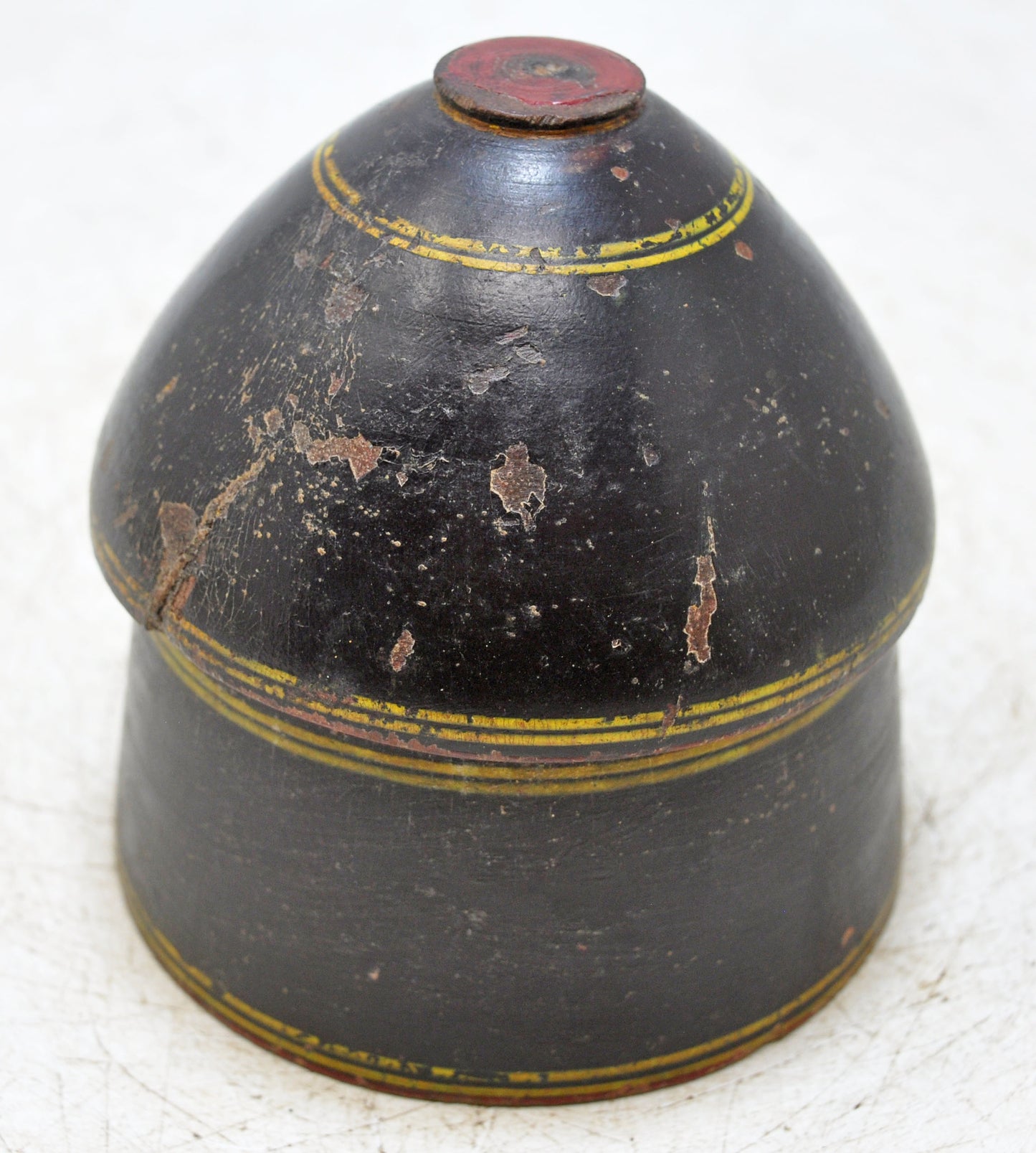 Antique Wooden Lacquer Painted Kum Kum Powder Tika Box Original Old