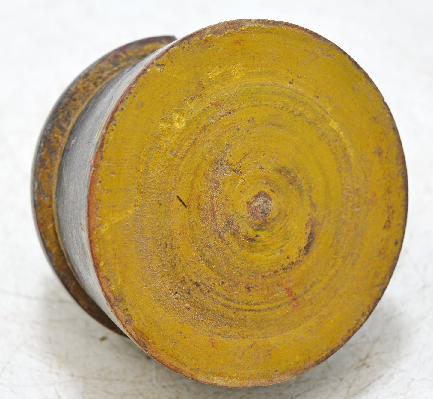 Antique Wooden Lacquer Painted Kum Kum Powder Tika Box Original Old