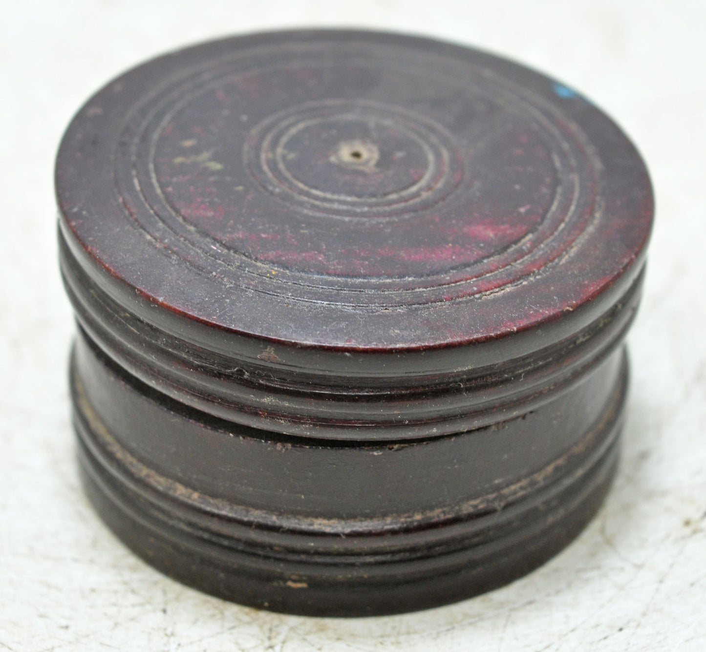 Antique Wooden Lacquer Painted Kum Kum Powder Tika Box Original Old