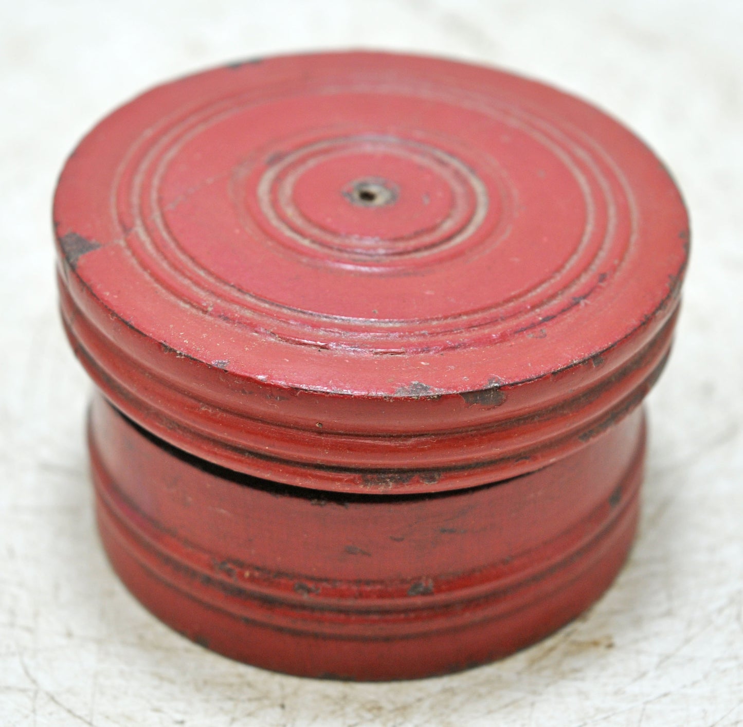 Antique Wooden Lacquer Painted Kum Kum Powder Tika Box Original Old