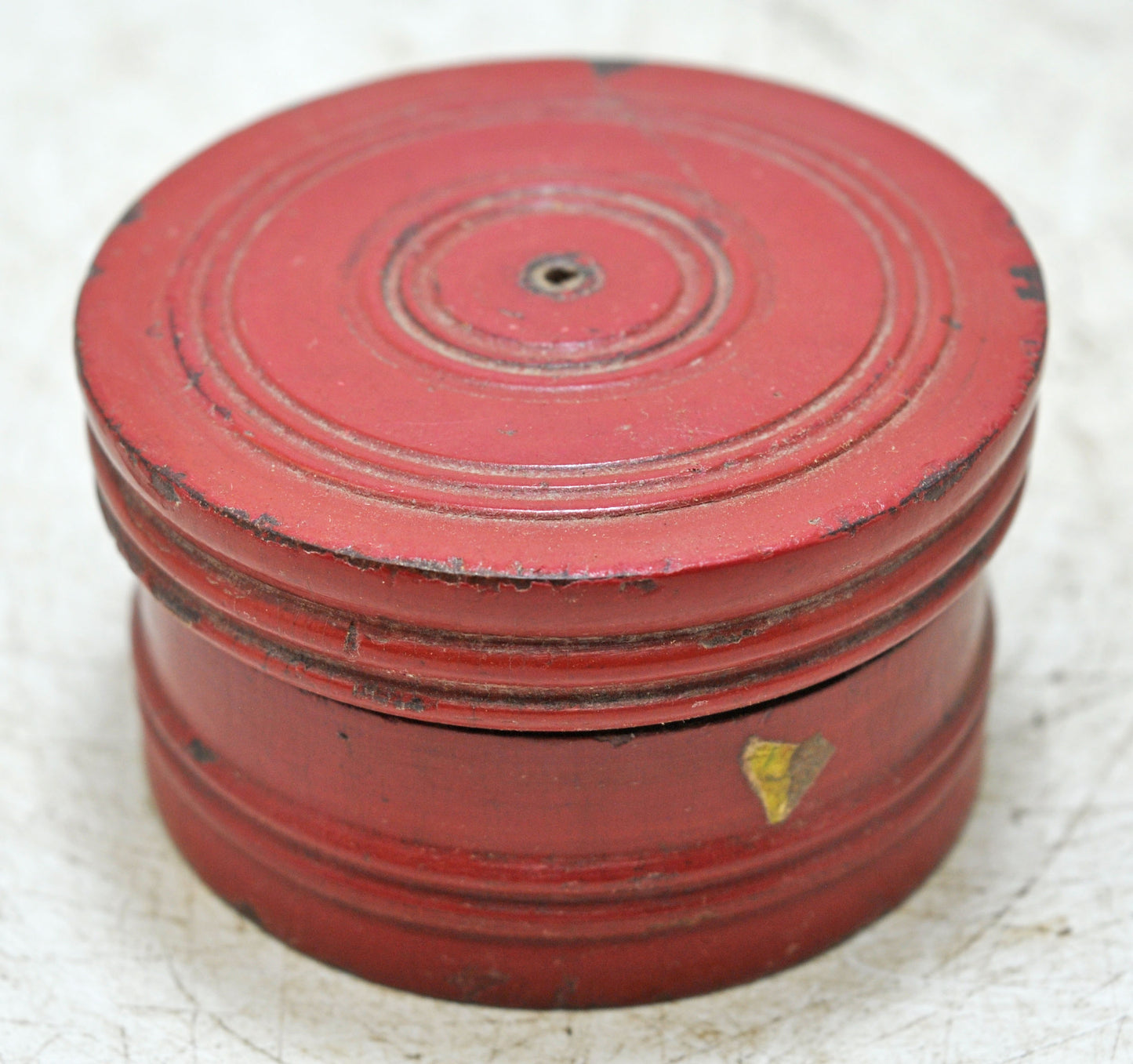 Antique Wooden Lacquer Painted Kum Kum Powder Tika Box Original Old