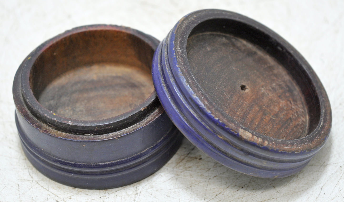 Antique Wooden Lacquer Painted Kum Kum Powder Tika Box Original Old