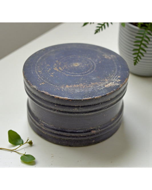 Antique Wooden Lacquer Painted Kum Kum Powder Tika Box Original Old