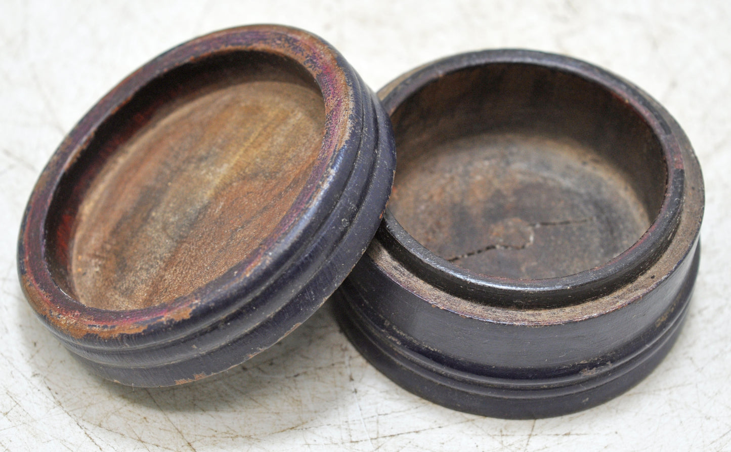 Antique Wooden Lacquer Painted Kum Kum Powder Tika Box Original Old