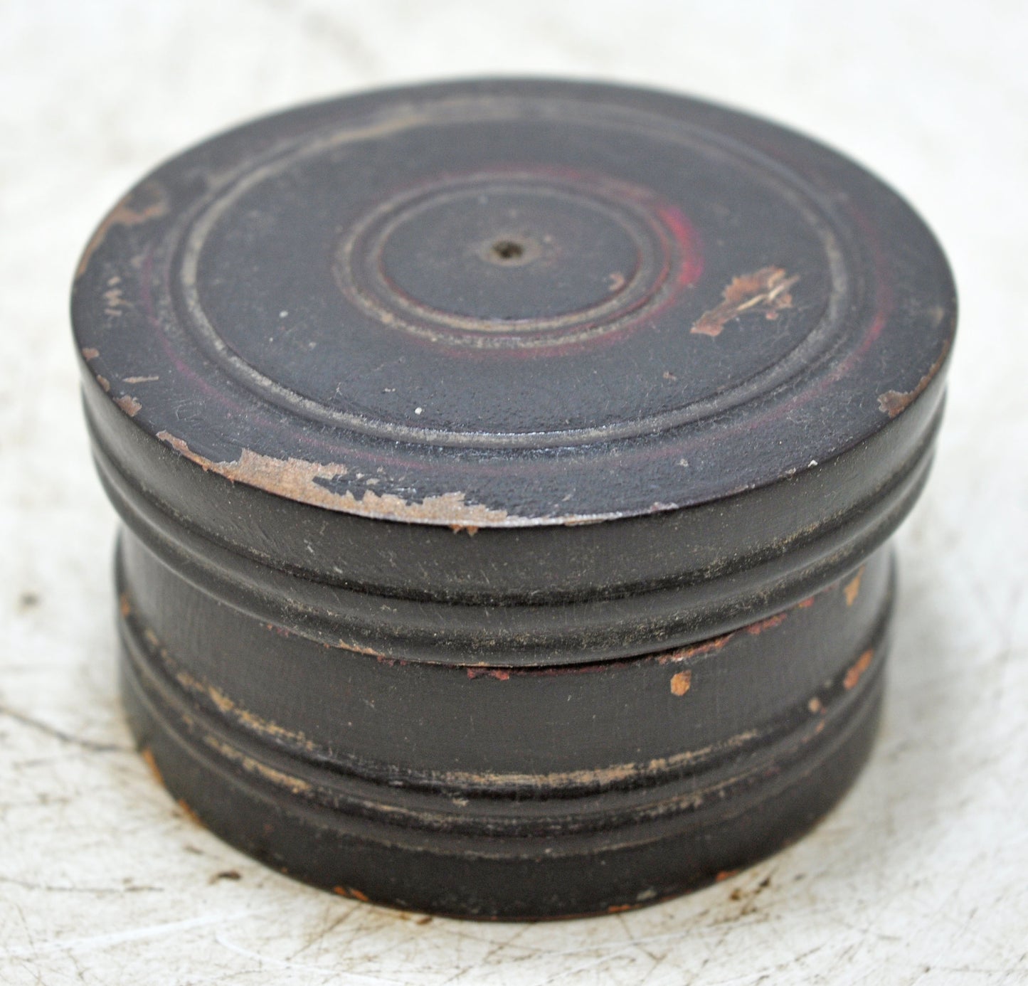 Antique Wooden Lacquer Painted Kum Kum Powder Tika Box Original Old