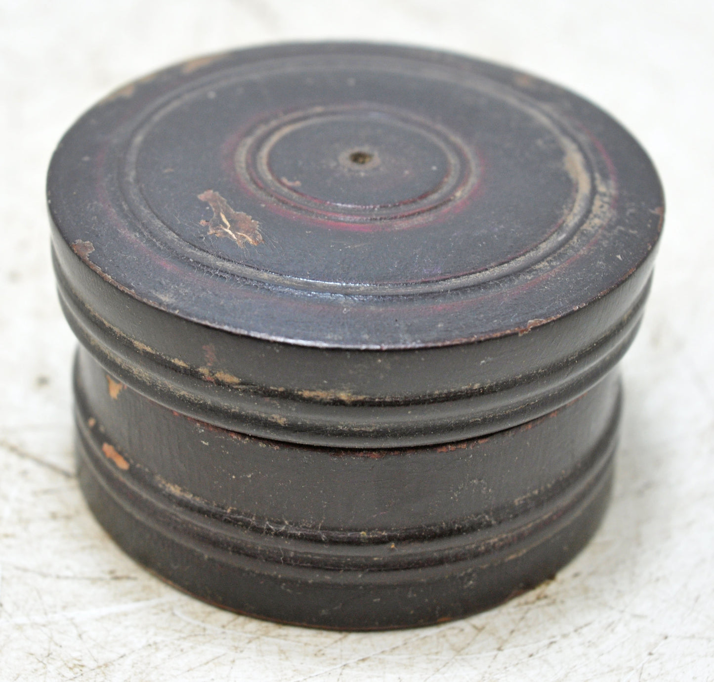 Antique Wooden Lacquer Painted Kum Kum Powder Tika Box Original Old