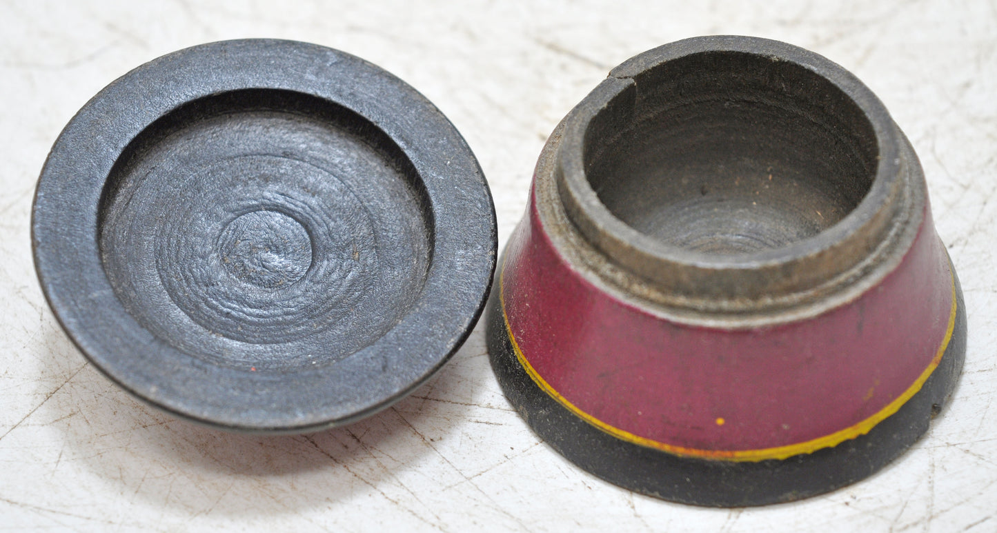 Antique Wooden Lacquer Painted Kum Kum Powder Tika Box Original Old