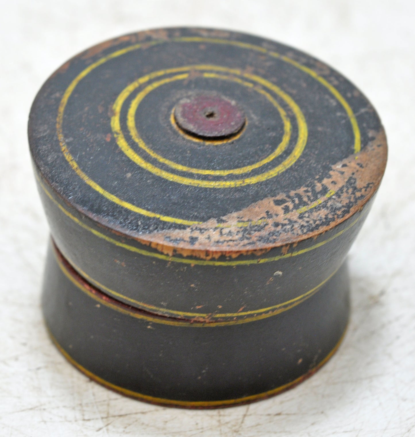 Antique Wooden Lacquer Painted Kum Kum Powder Tika Box Original Old