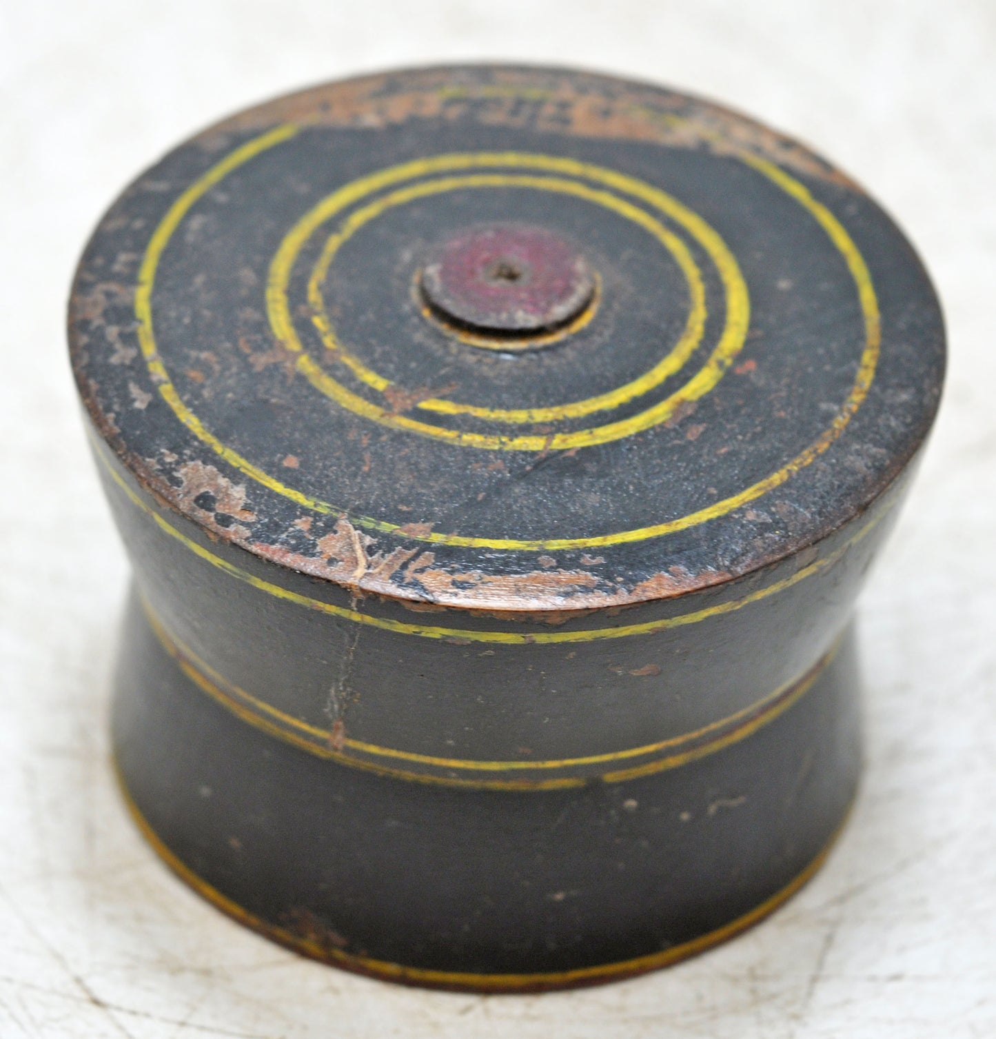 Antique Wooden Lacquer Painted Kum Kum Powder Tika Box Original Old