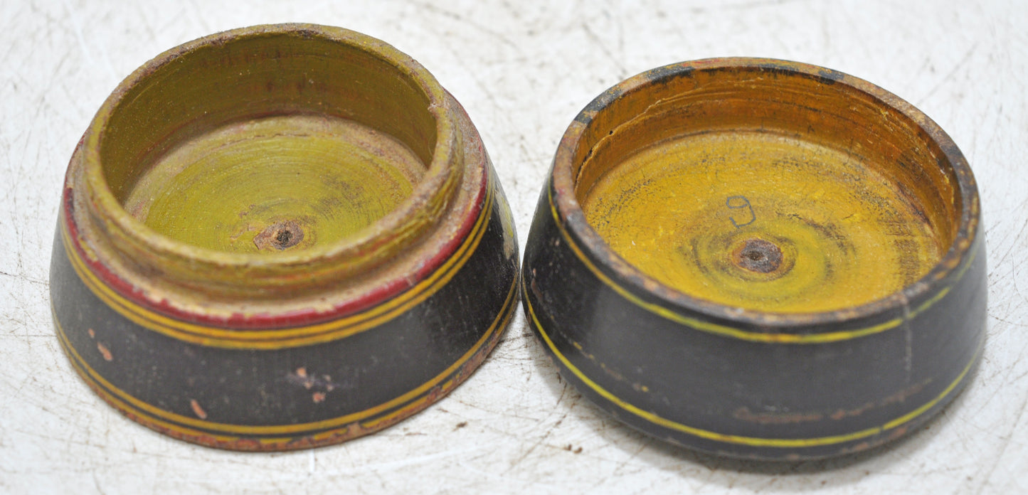 Antique Wooden Lacquer Painted Kum Kum Powder Tika Box Original Old