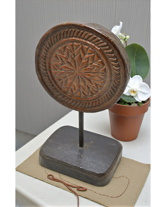 Antique Wooden Floral Carving Panel Plaque Original Old Fine Hand Carved