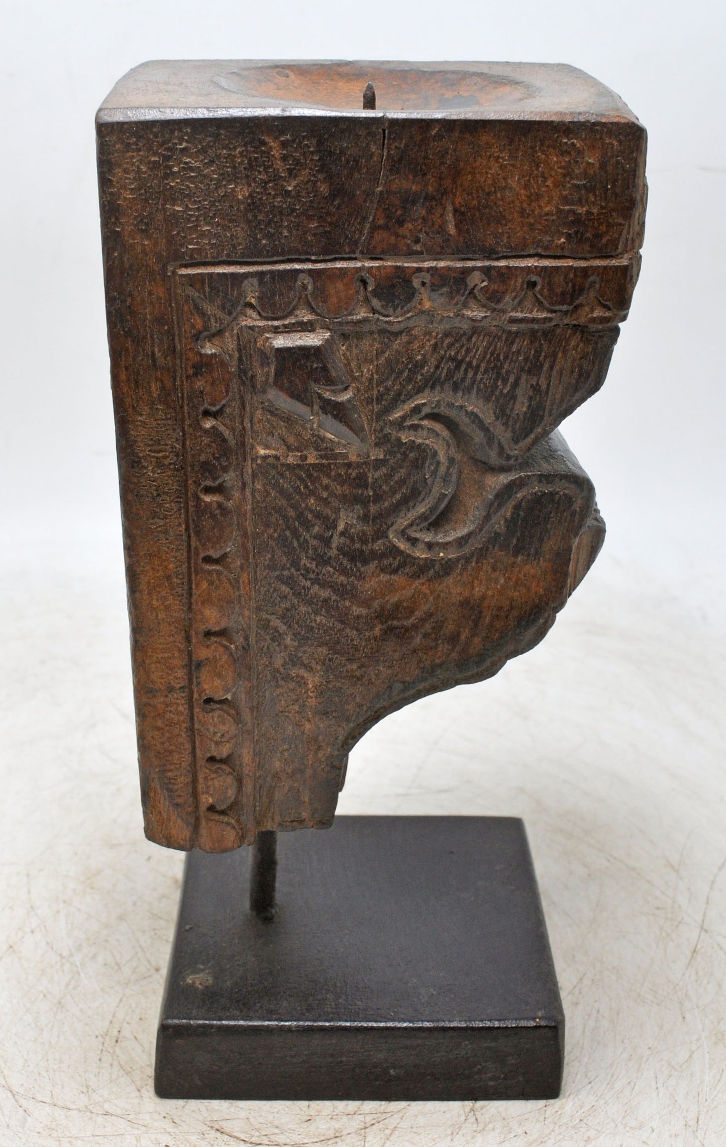 Antique Wooden Bracket Carving Candle Holder Original Old Hand Carved