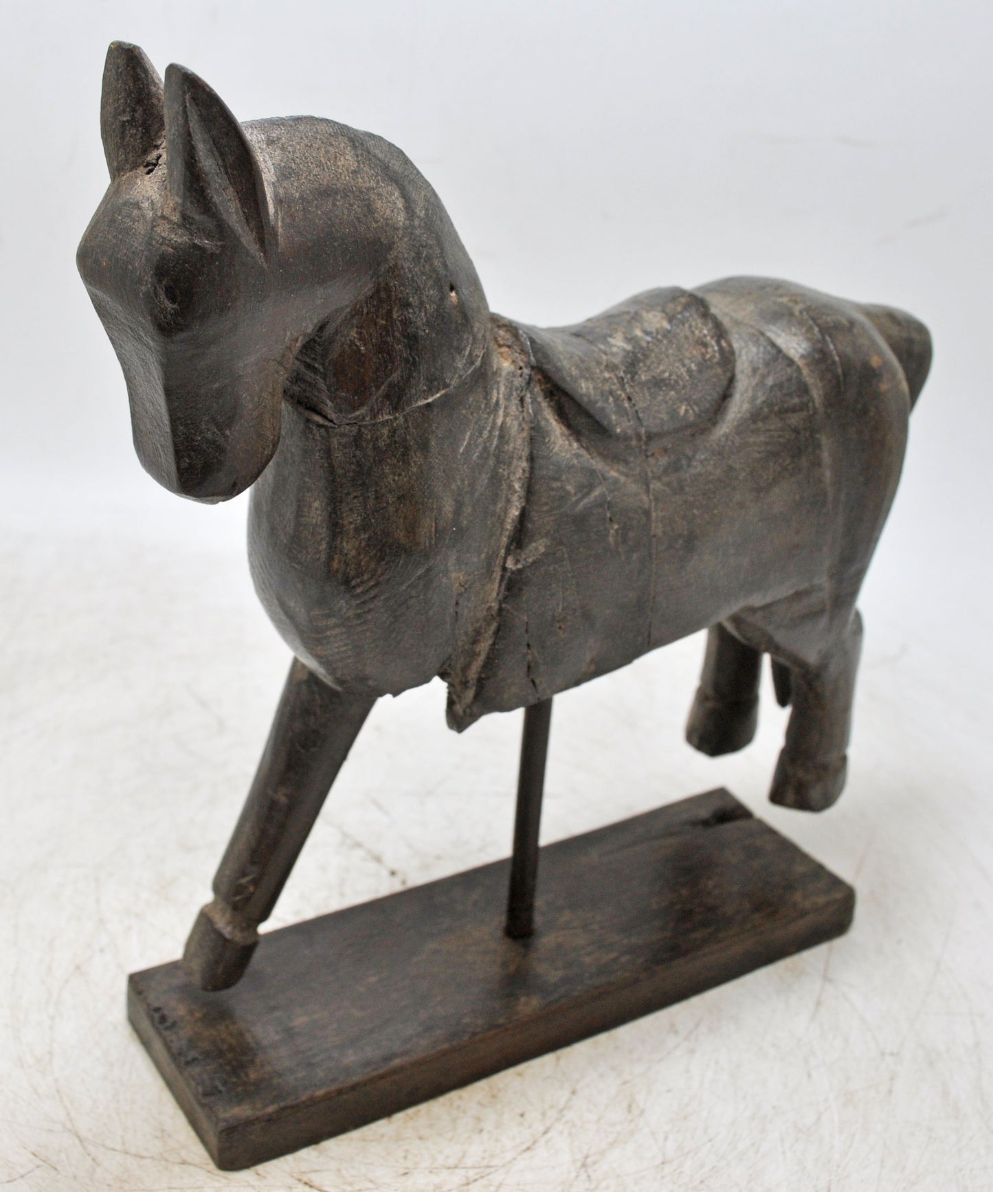Vintage Wooden Horse Figurine Original Old Hand Carved
