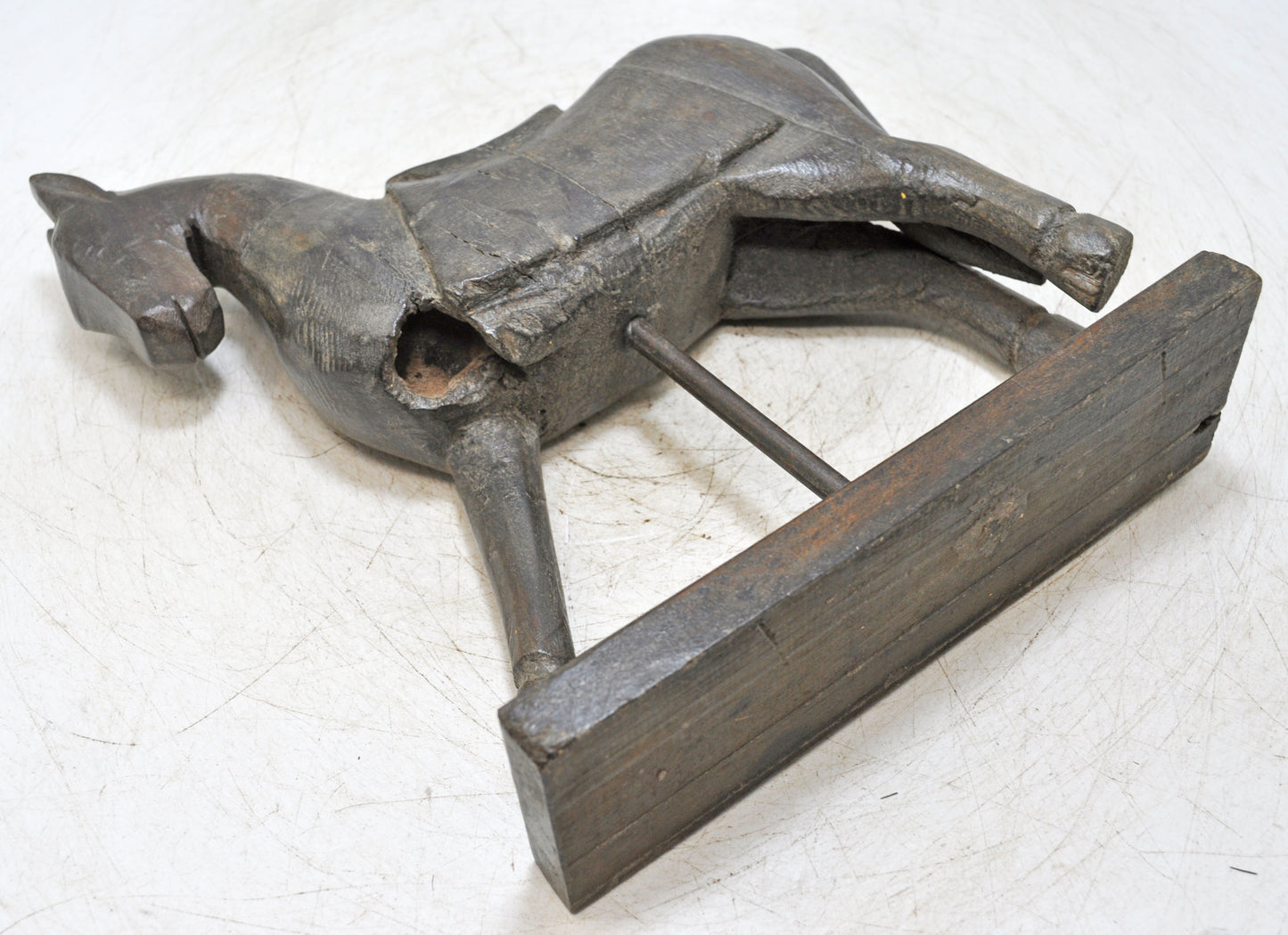 Vintage Wooden Horse Figurine Original Old Hand Carved