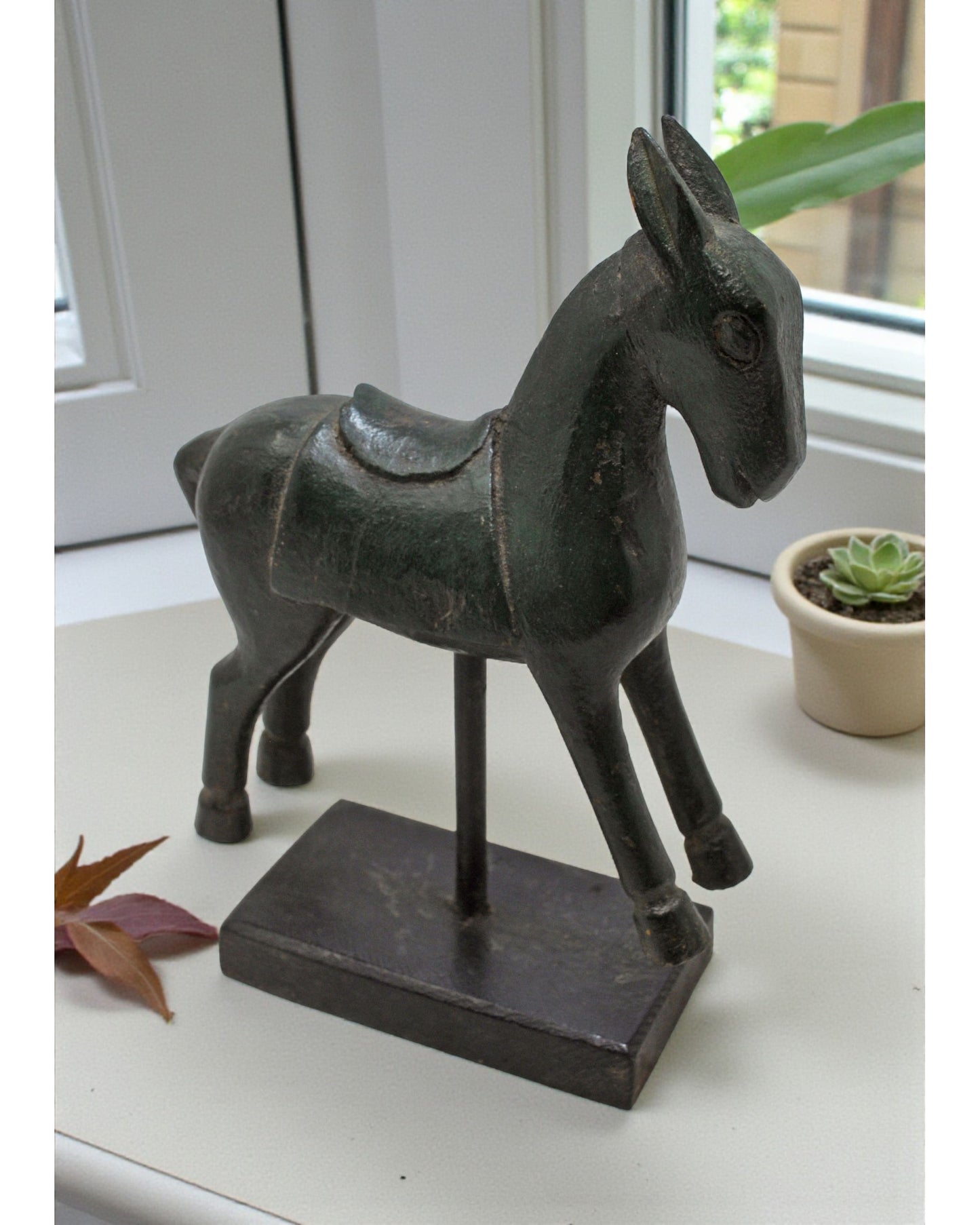 Vintage Wooden Horse Figurine Original Old Hand Carved