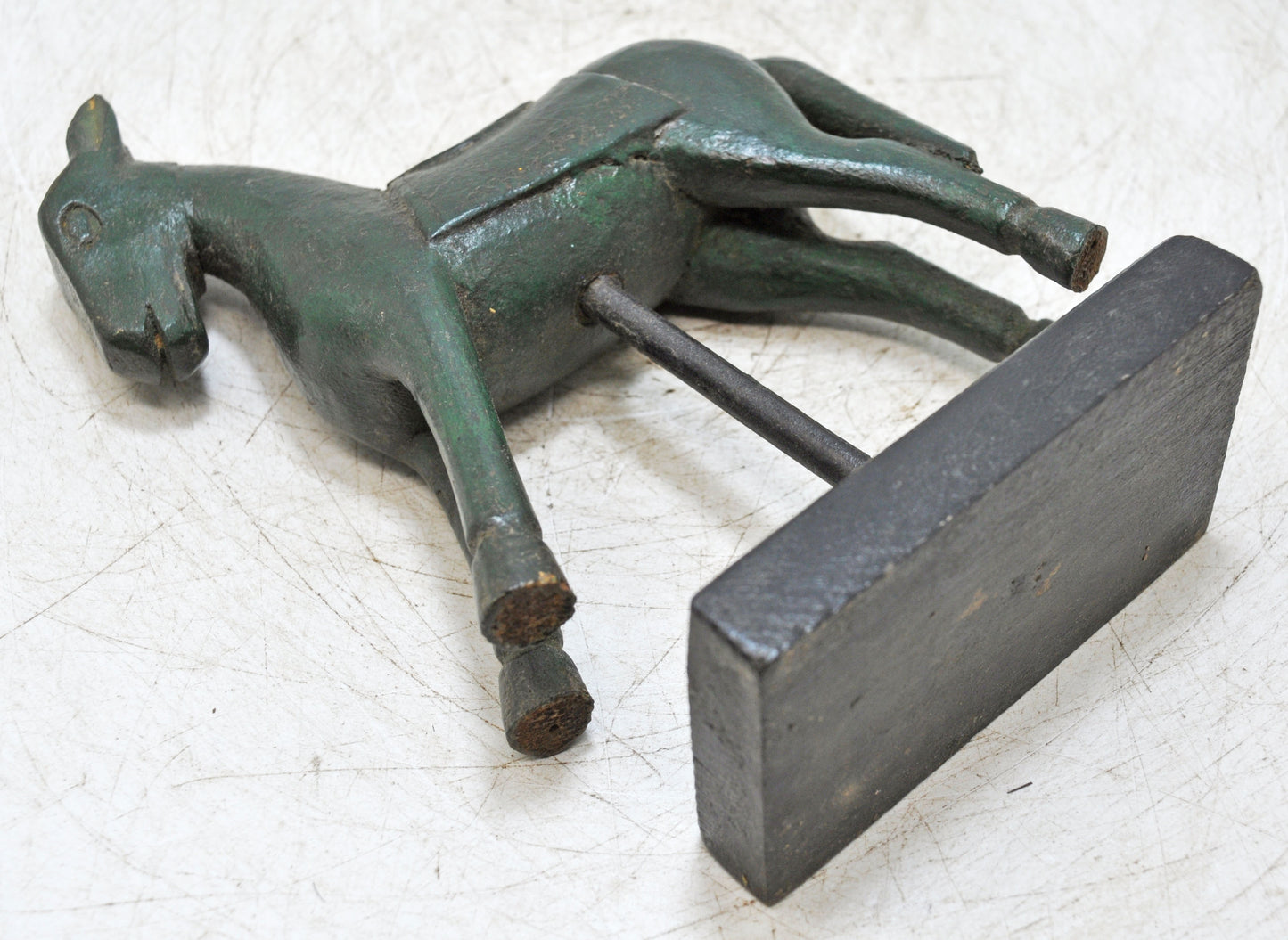 Vintage Wooden Horse Figurine Original Old Hand Carved