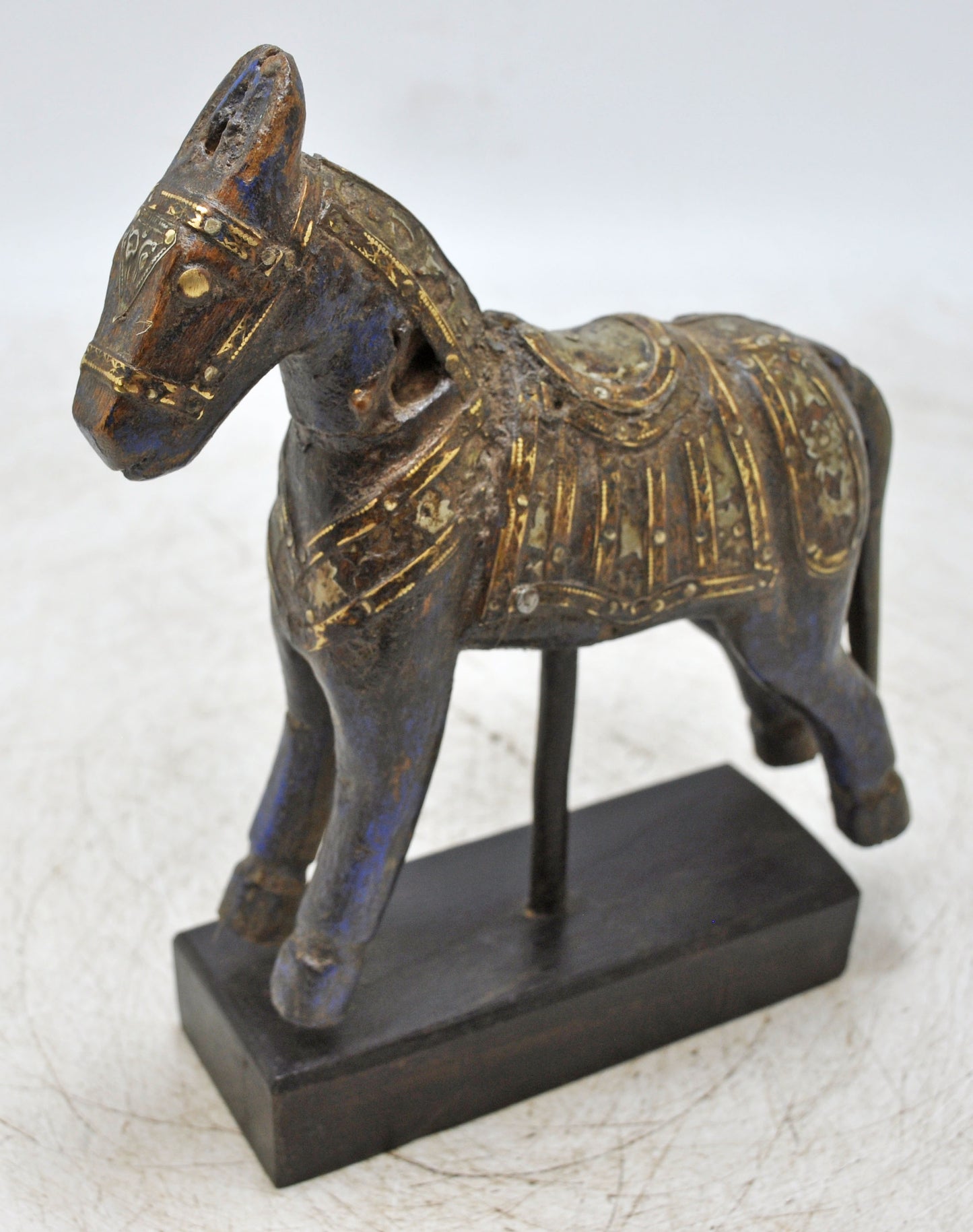 Vintage Wooden Horse Figurine Original Old Hand Carved