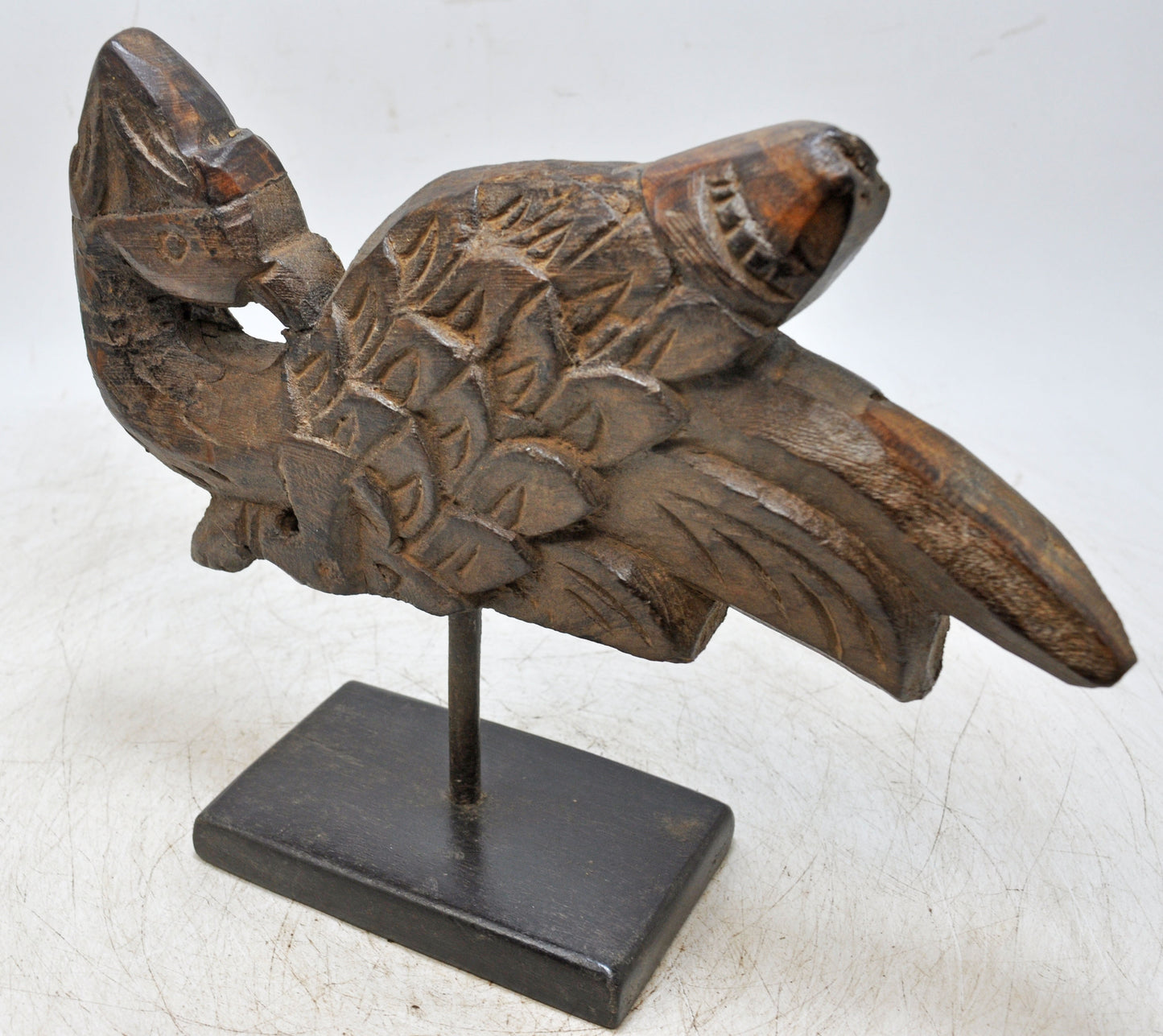 Antique Wooden Bird Figurine Original Old Hand Carved