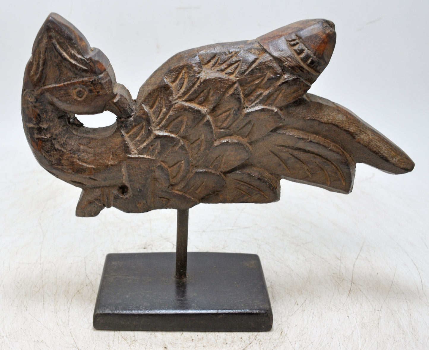Antique Wooden Bird Figurine Original Old Hand Carved