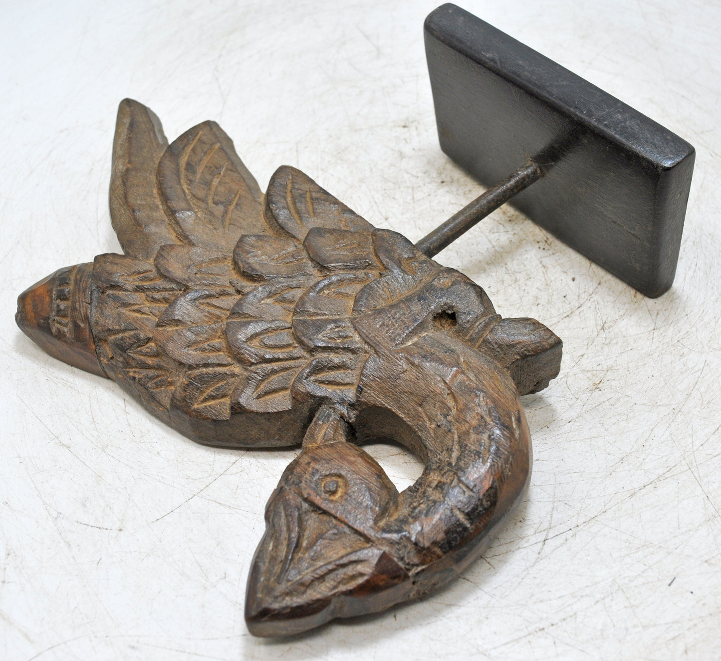 Antique Wooden Bird Figurine Original Old Hand Carved