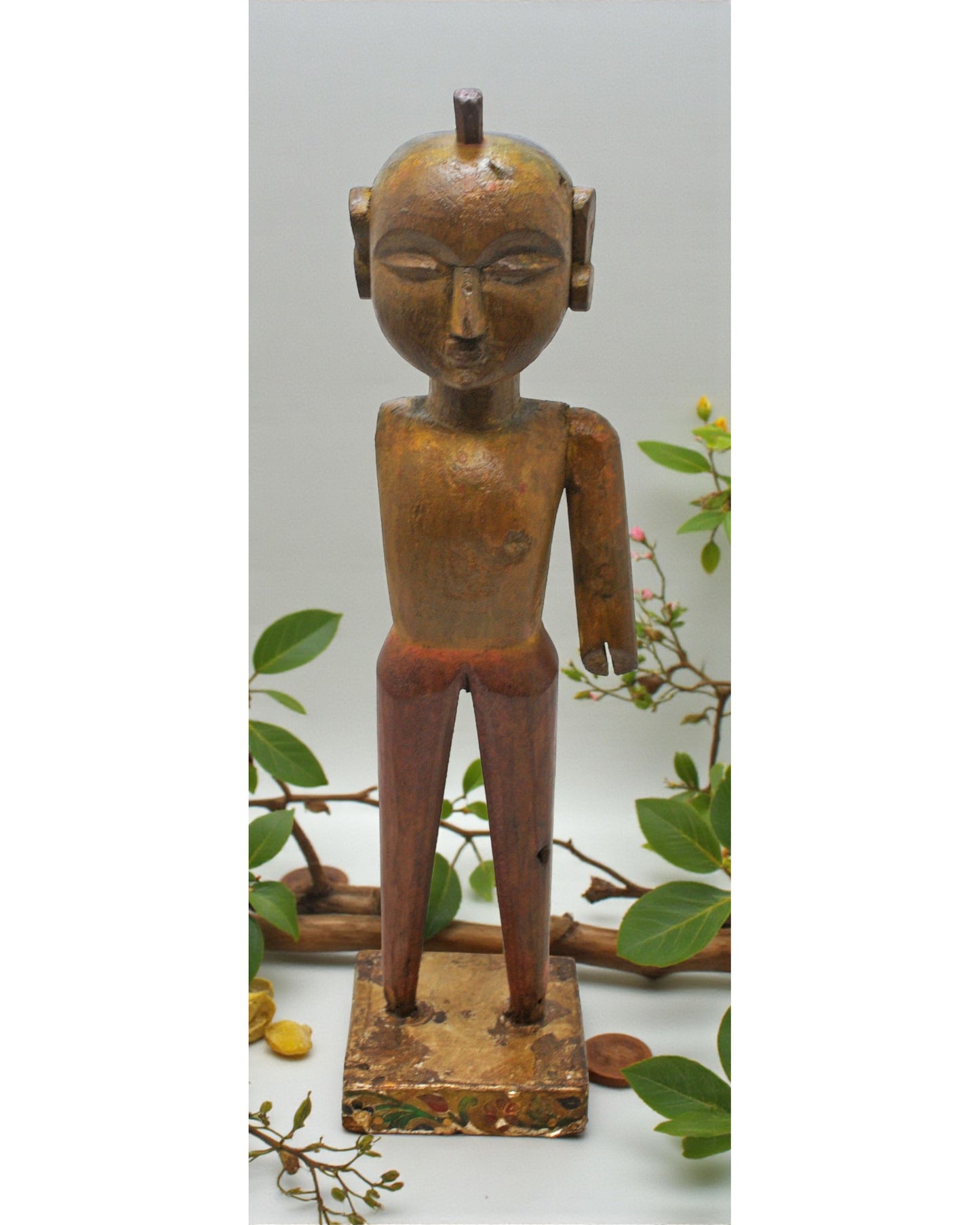Antique Wooden Isar Man Figurine Original Old Fine Hand Carved