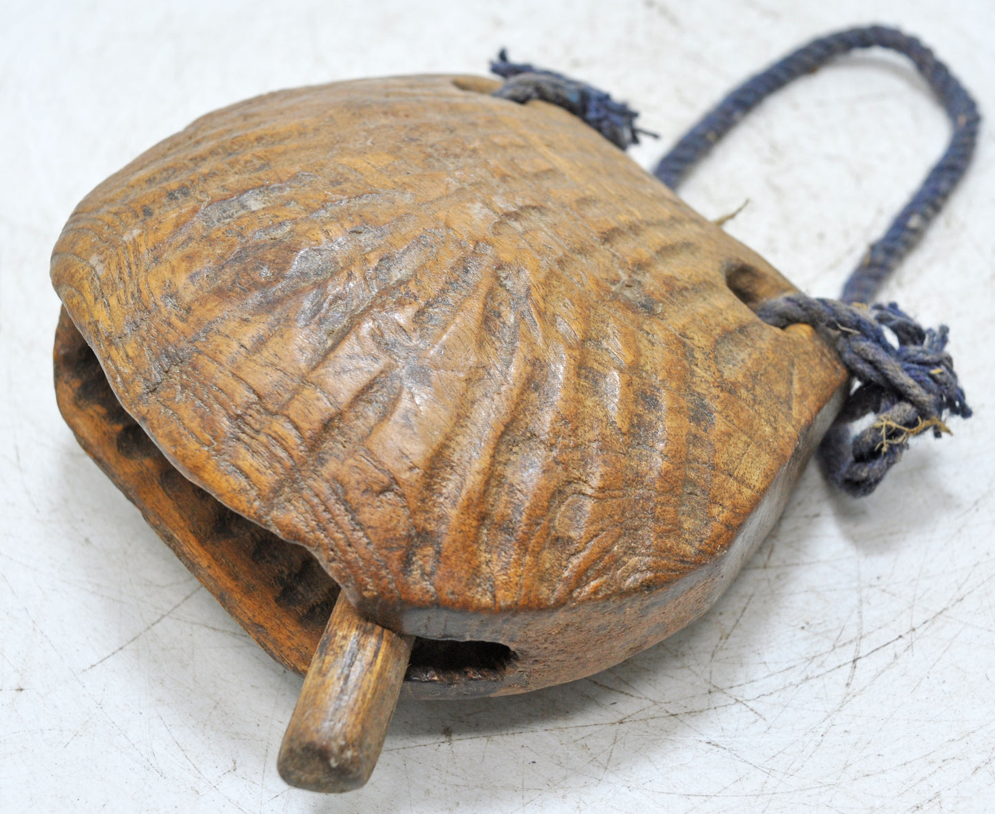 Antique Wooden Animals Cow Bell Original Old Hand Carved
