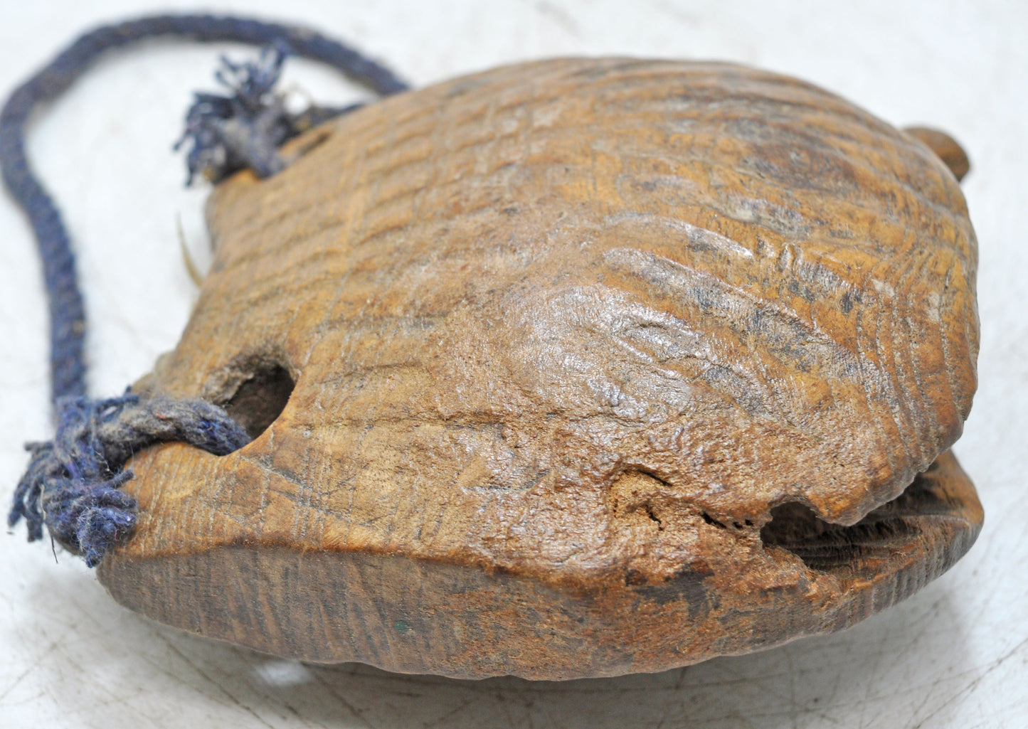 Antique Wooden Animals Cow Bell Original Old Hand Carved