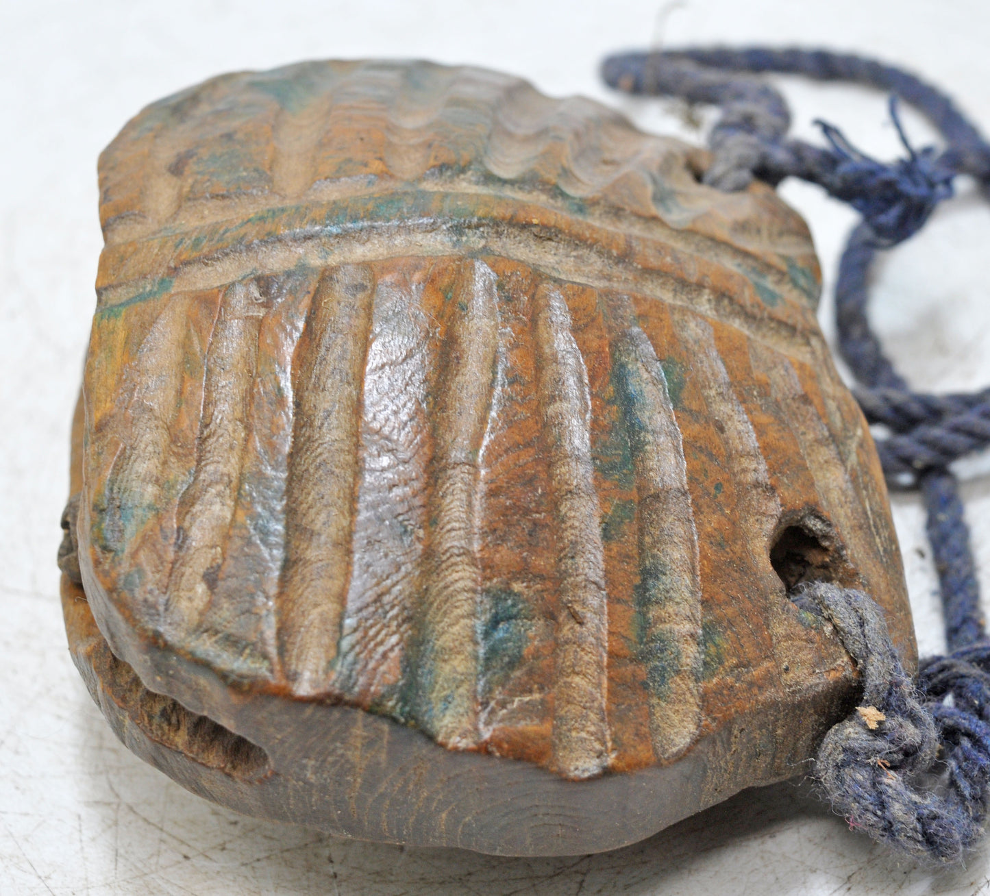 Antique Wooden Animals Cow Bell Original Old Hand Carved