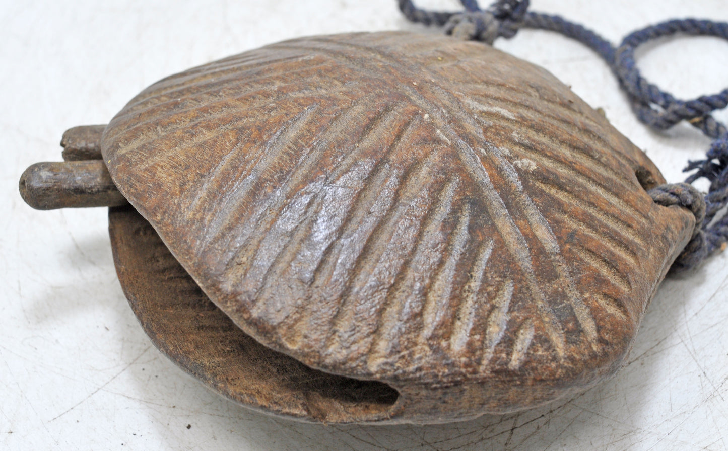 Antique Wooden Animals Cow Bell Original Old Hand Carved