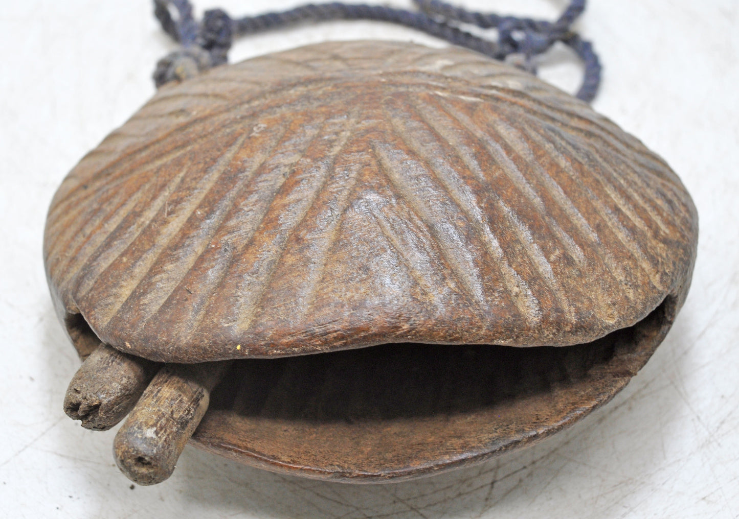 Antique Wooden Animals Cow Bell Original Old Hand Carved
