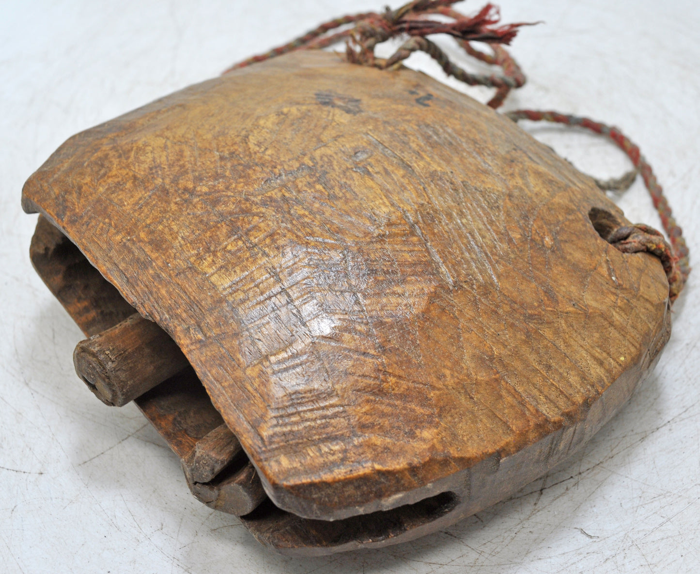 Antique Wooden Animals Cow Bell Original Old Hand Carved