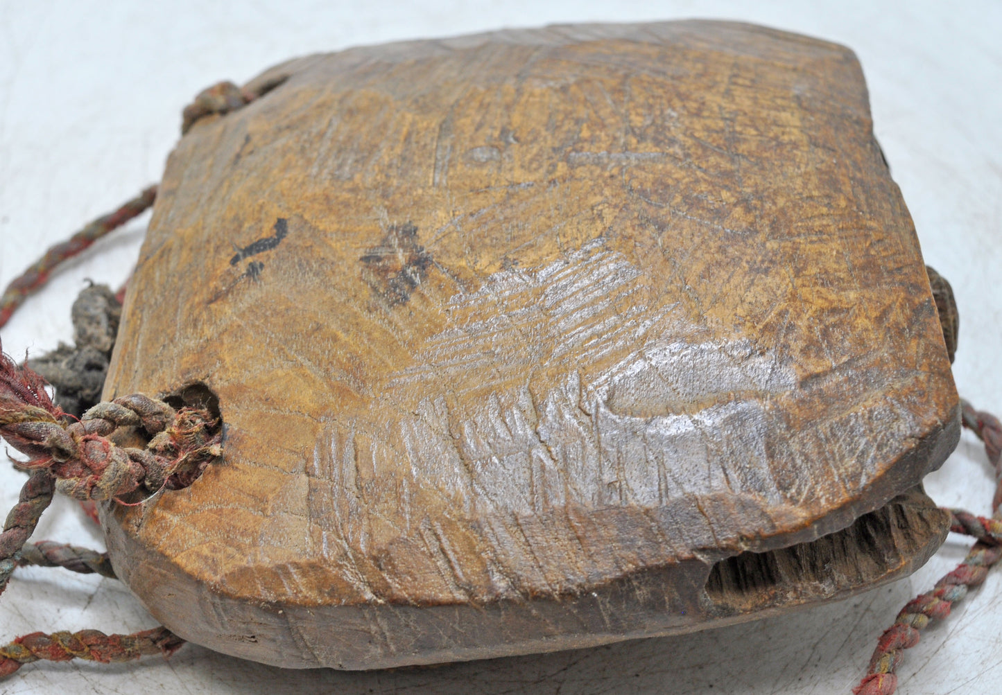 Antique Wooden Animals Cow Bell Original Old Hand Carved