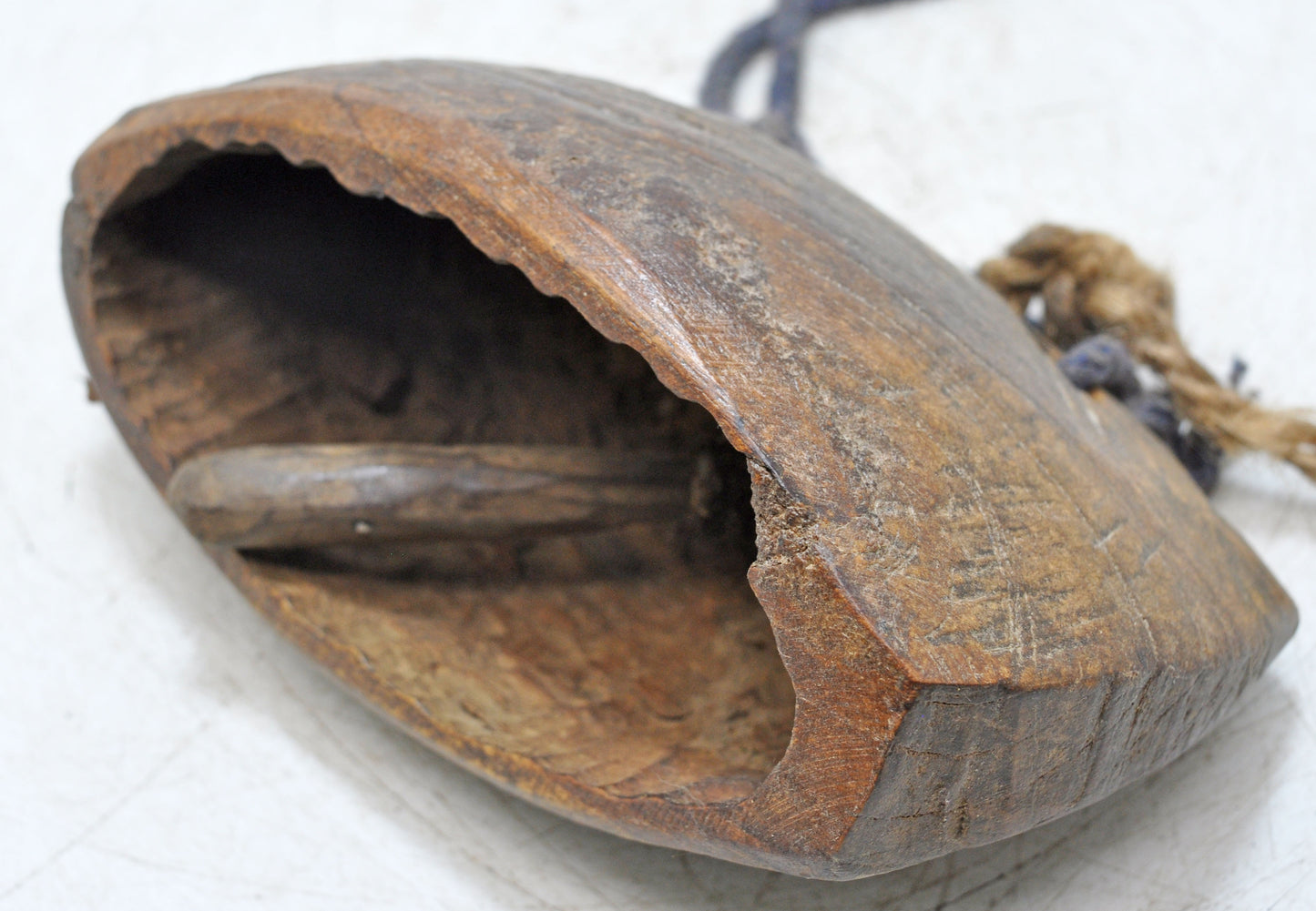 Antique Wooden Animals Cow Bell Original Old Hand Carved