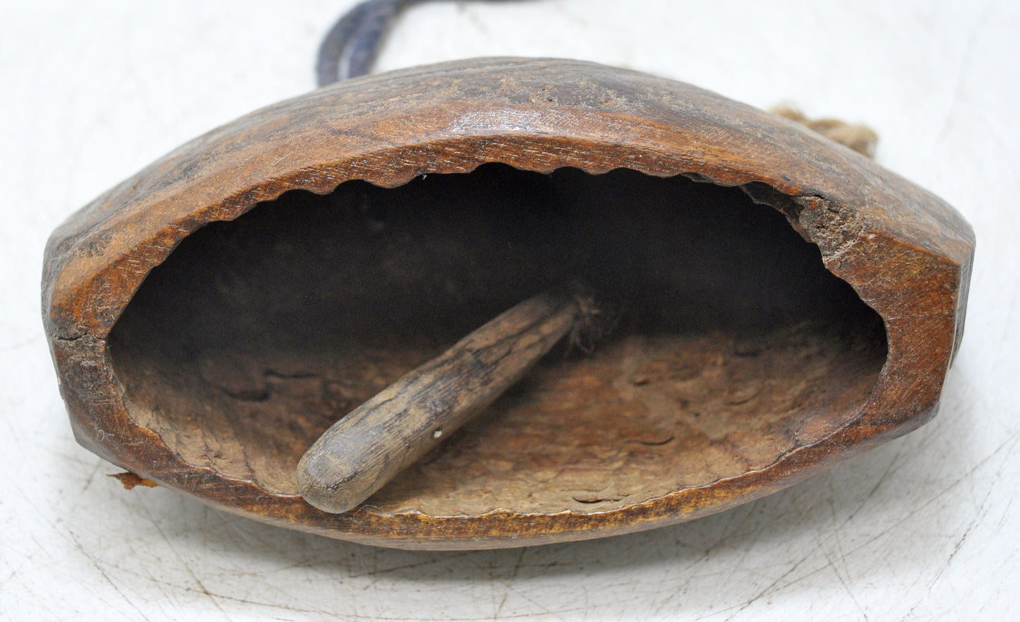 Antique Wooden Animals Cow Bell Original Old Hand Carved
