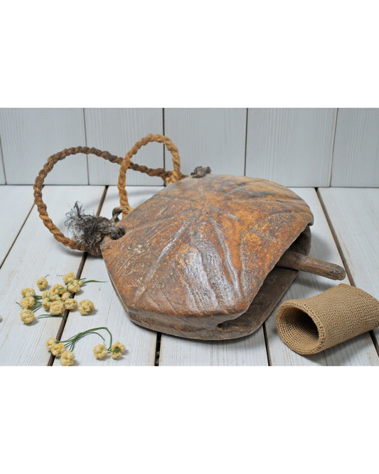 Antique Wooden Animals Cow Bell Original Old Hand Carved