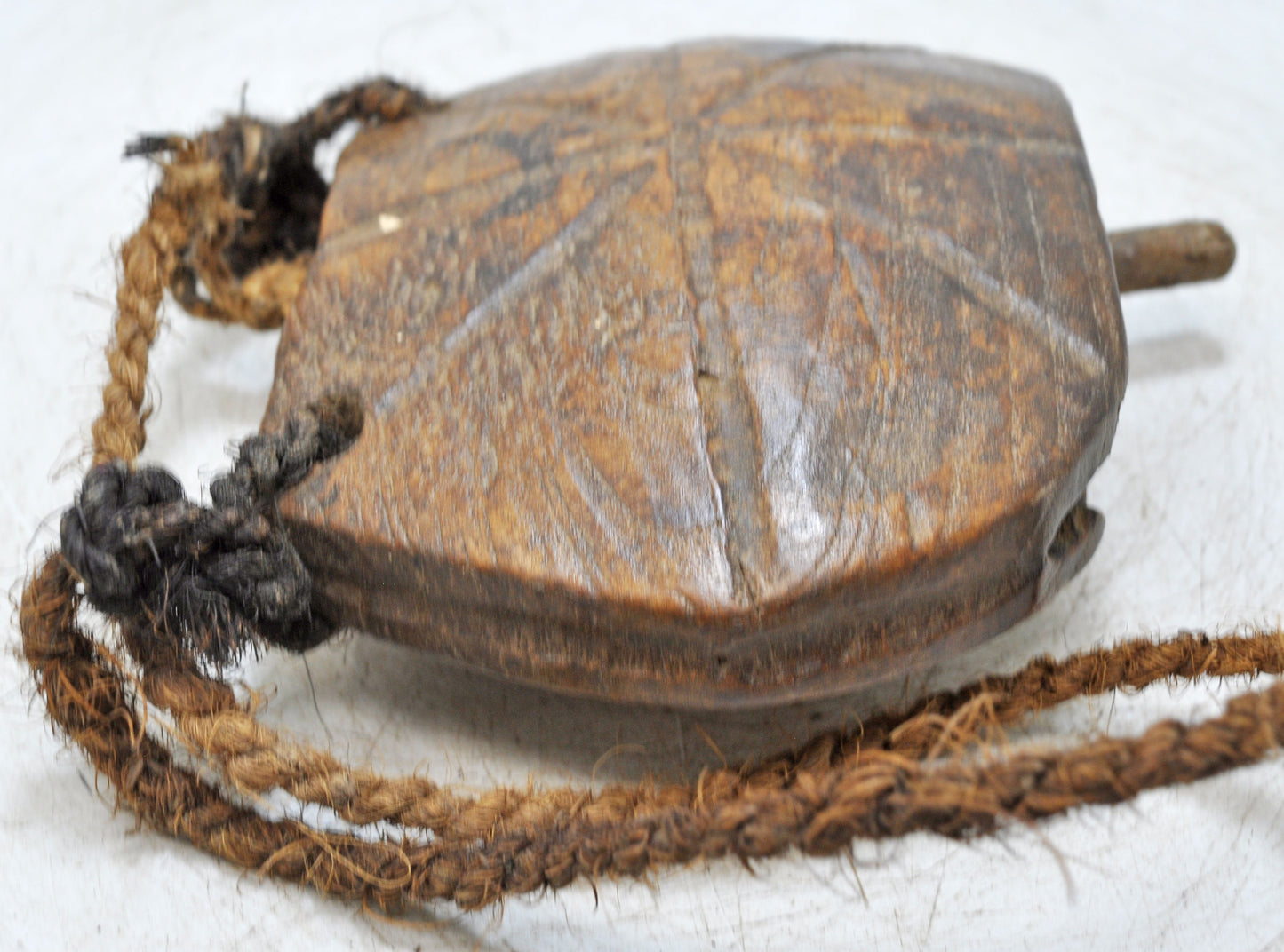 Antique Wooden Animals Cow Bell Original Old Hand Carved