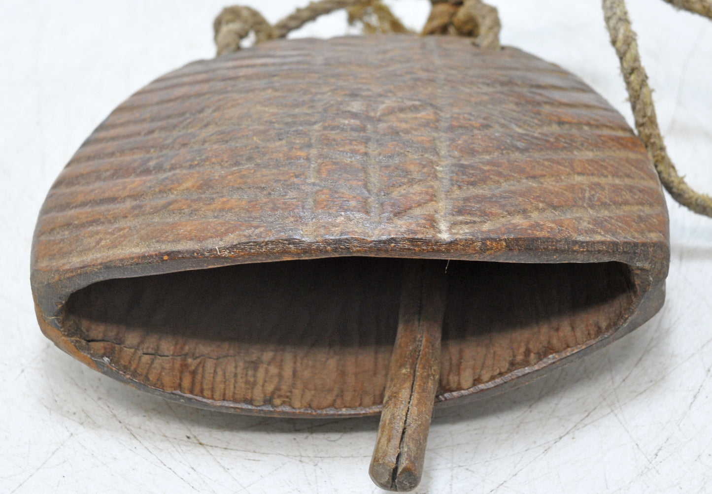 Antique Wooden Animals Cow Bell Original Old Hand Carved