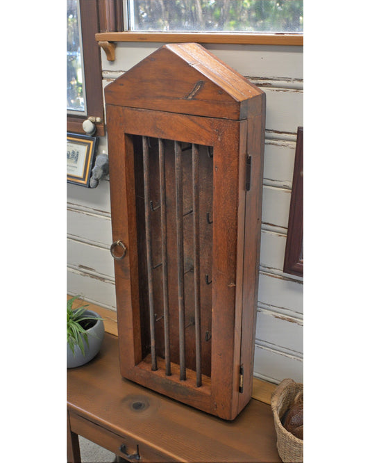 Vintage Wooden Wall Décor Key Hanging Cabinet Box Original Old Hand Crafted