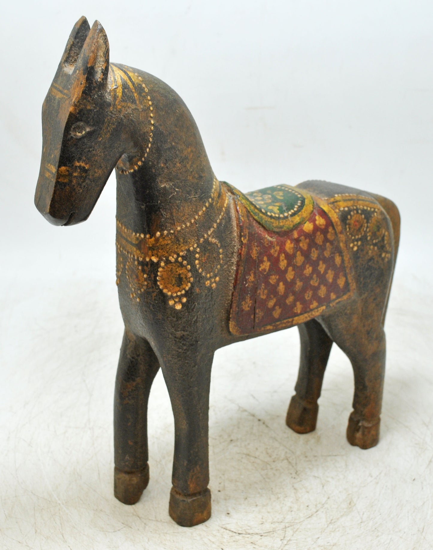 Hand Carved Wooden Horse Figurine Fine Hand Painted Rustic
