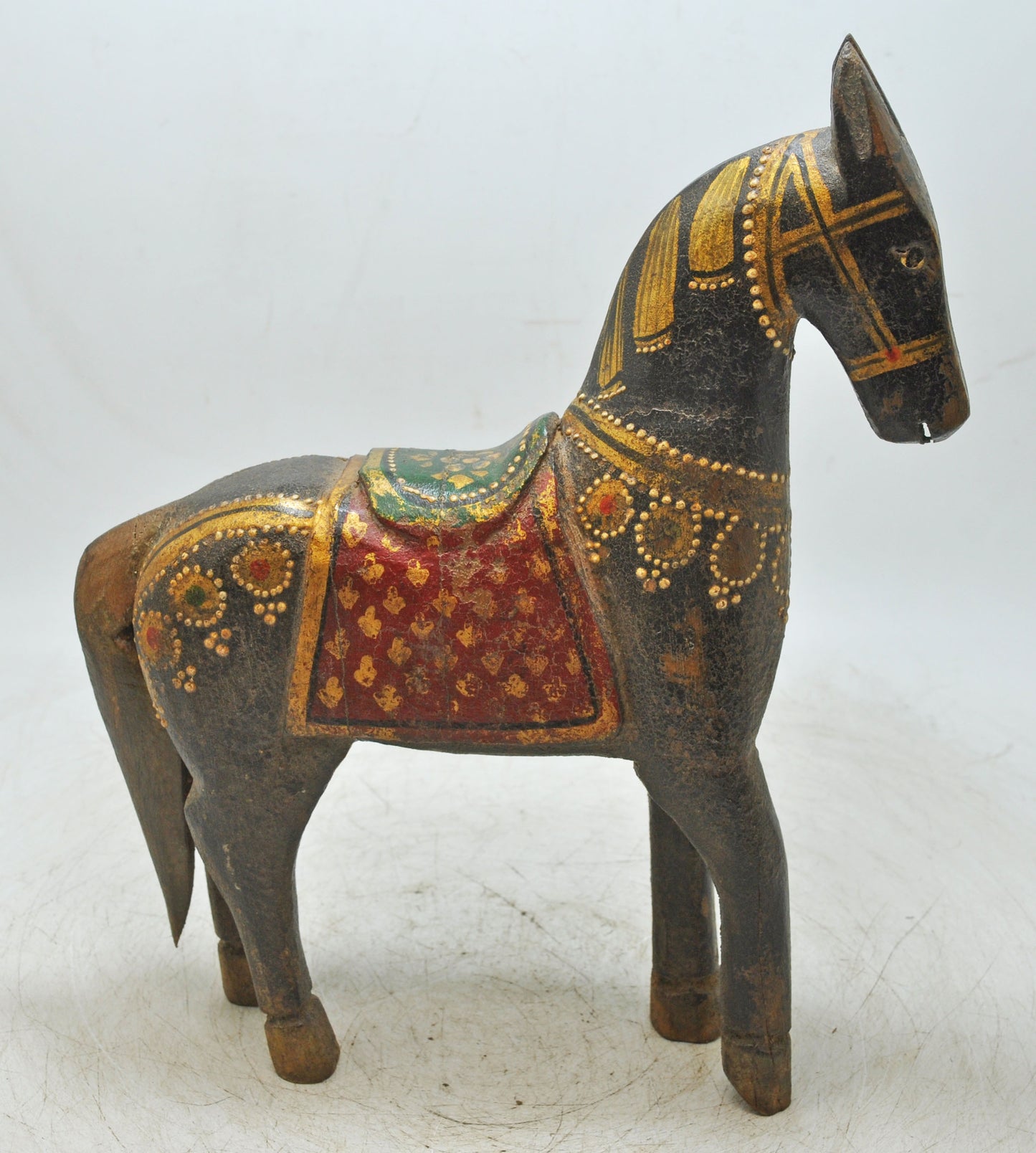 Hand Carved Wooden Horse Figurine Fine Hand Painted Rustic