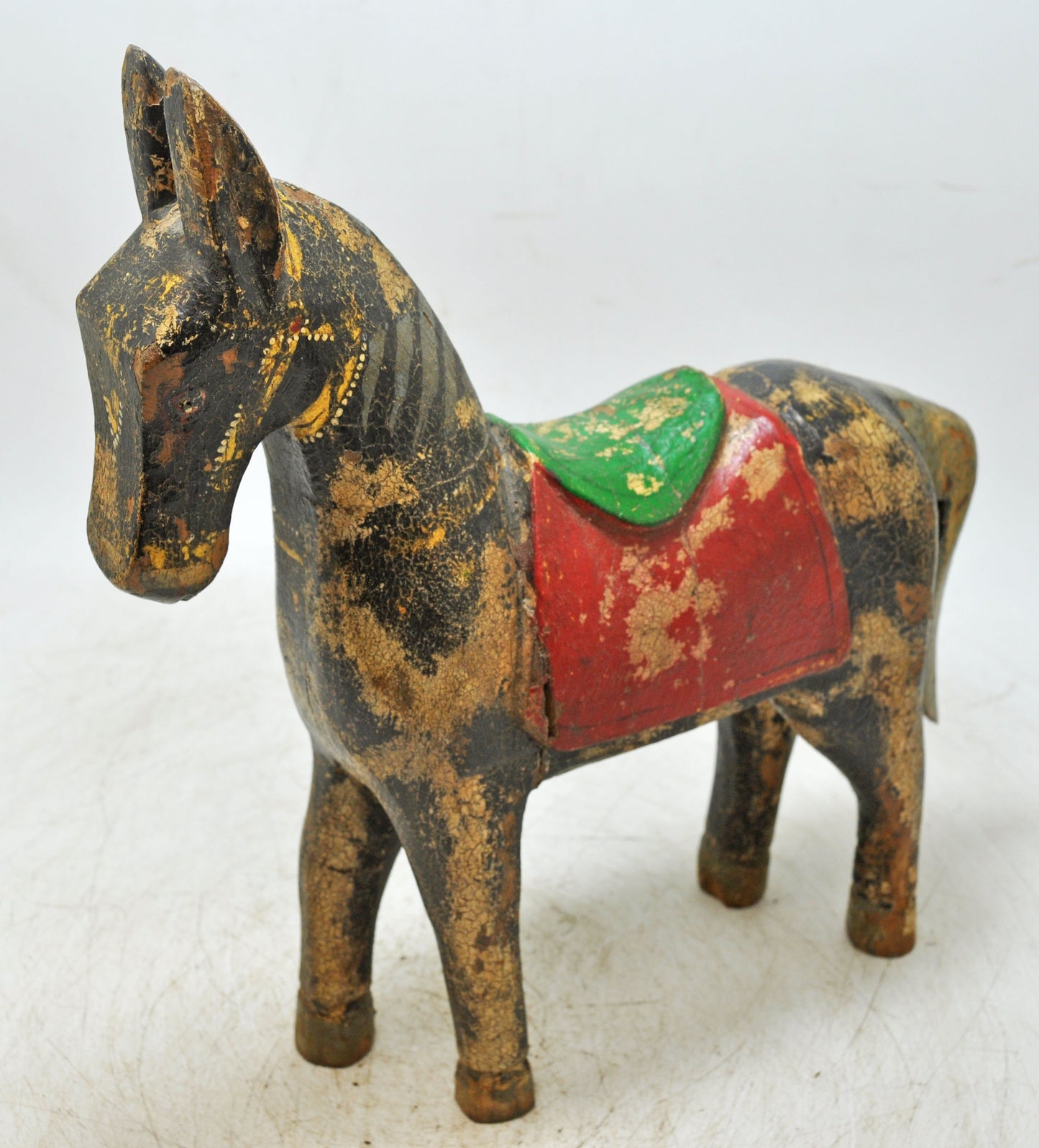 Hand Carved Wooden Horse Figurine Fine Hand Painted Rustic