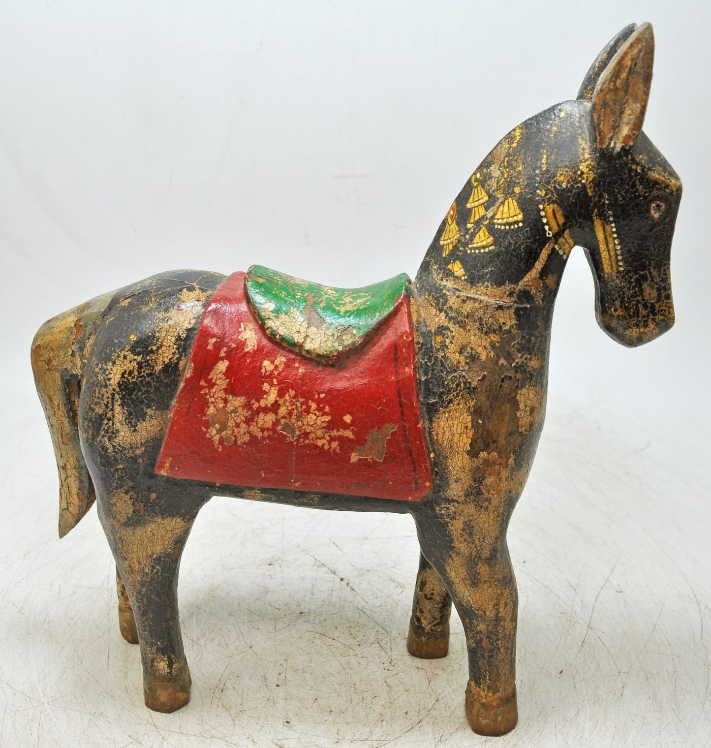 Hand Carved Wooden Horse Figurine Fine Hand Painted Rustic