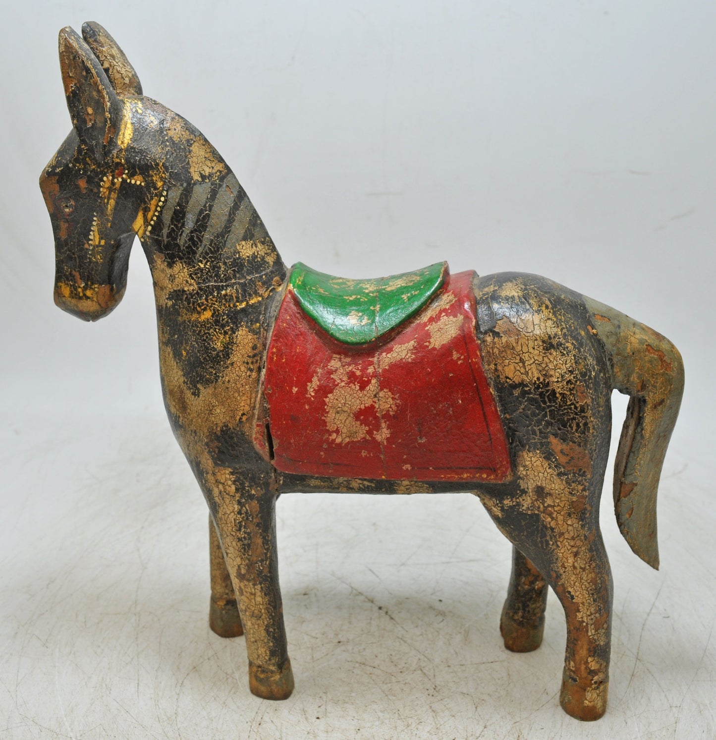 Hand Carved Wooden Horse Figurine Fine Hand Painted Rustic