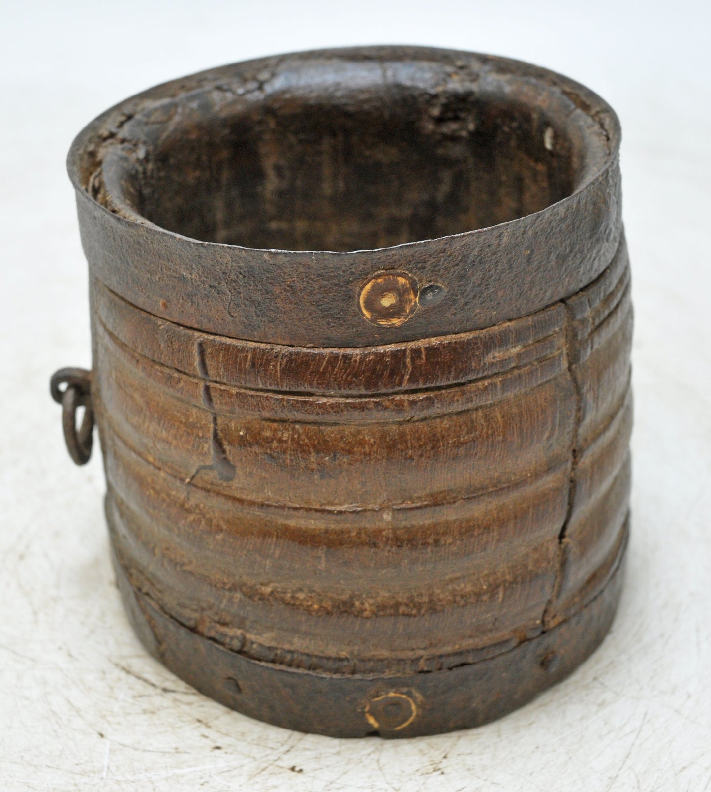 Antique Wooden Grain Measurement Paili Pot Original Old Fine Hand Carved
