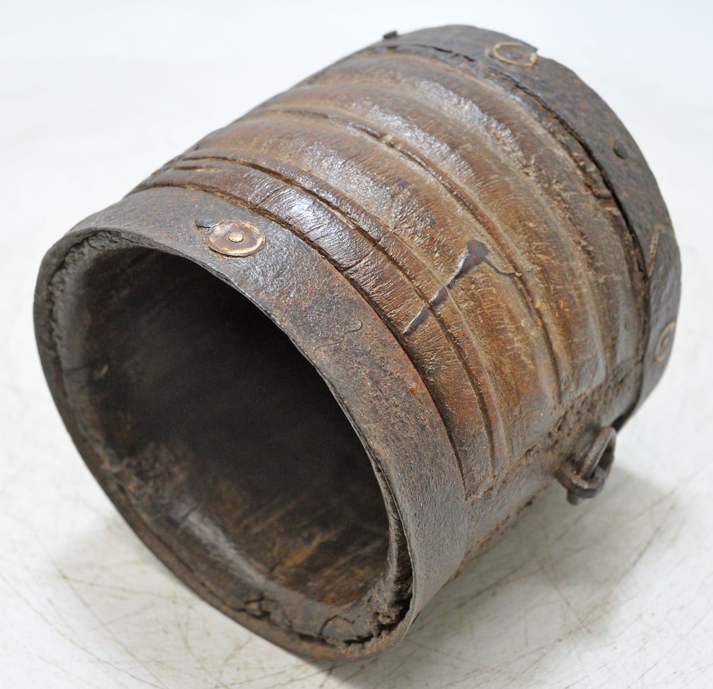 Antique Wooden Grain Measurement Paili Pot Original Old Fine Hand Carved