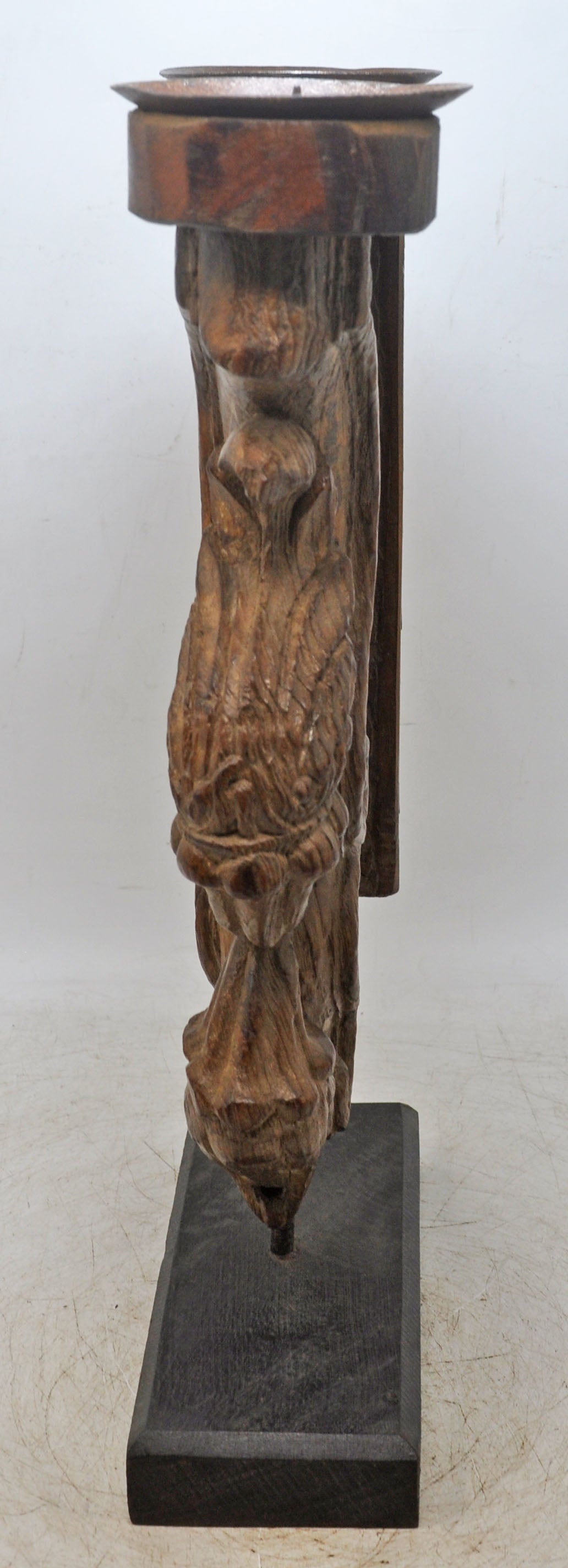 Antique Wooden Bracket Carving Candle Holder Original Old Hand Carved