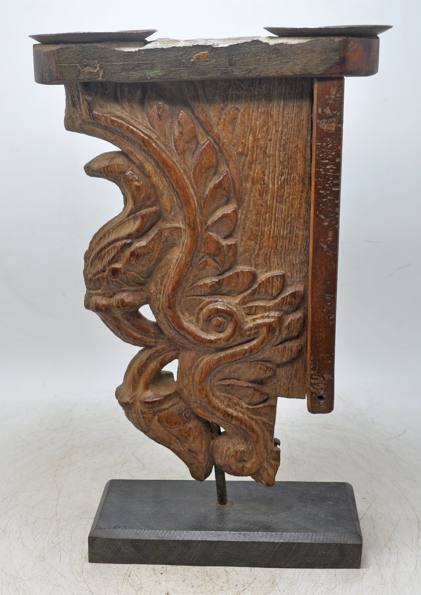 Antique Wooden Bracket Carving Candle Holder Original Old Hand Carved