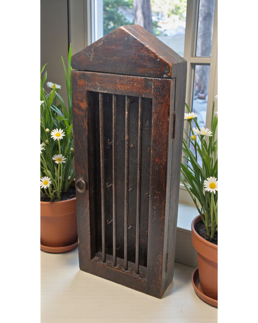 Vintage Wooden Wall Décor Key Hanging Cabinet Box Original Old Hand Crafted