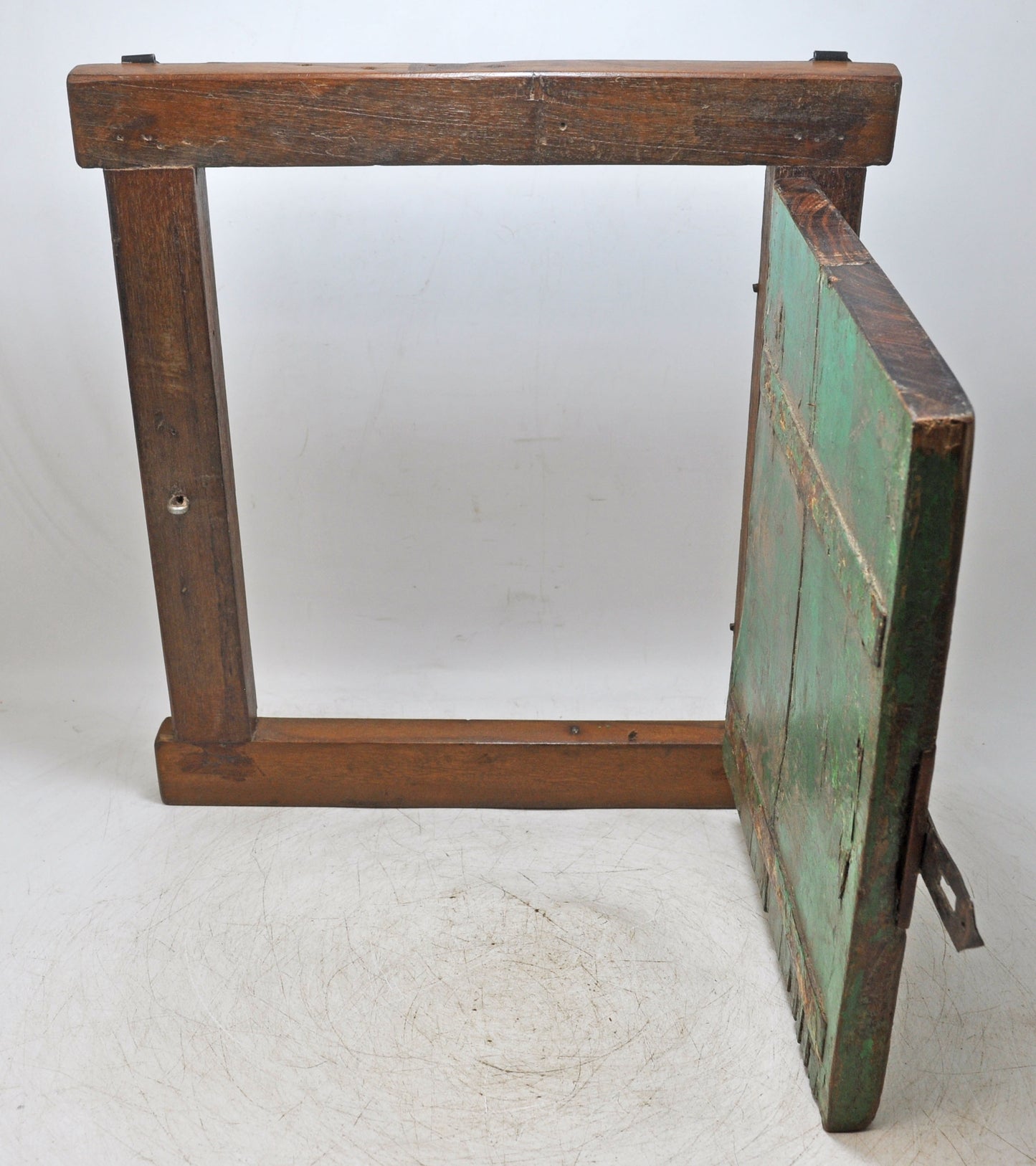 Antique Wooden Wall Décor Window Panel Frame Original Old Hand Crafted Painted