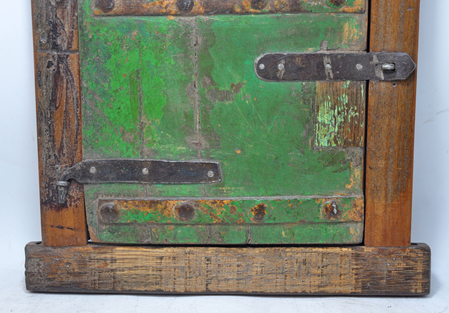 Antique Wooden Wall Décor Window Panel Frame Original Old Hand Crafted Painted